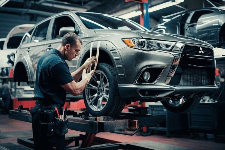 Karosseriebauer vermisst die Karosserie eines berliner Mitsubishis