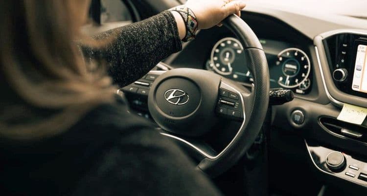 Hyundai company car from the inside