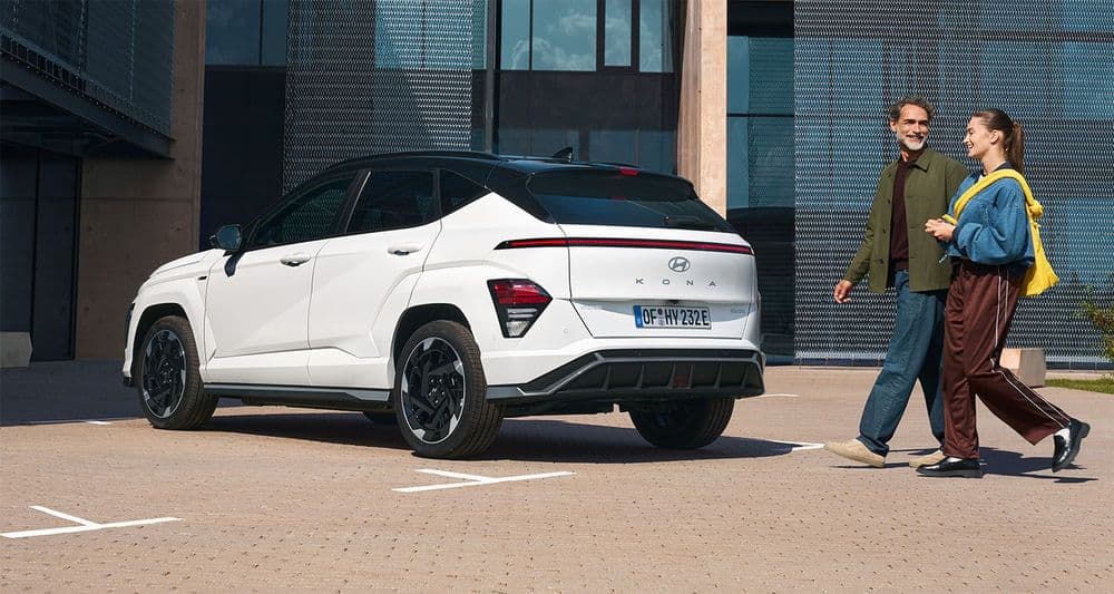Hyundai Kona Electric, white exterior design